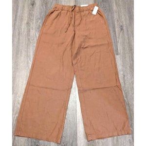 Brown/Rust NWT Old Navy Womens Linen Pants High Rise Wide Leg Size XS